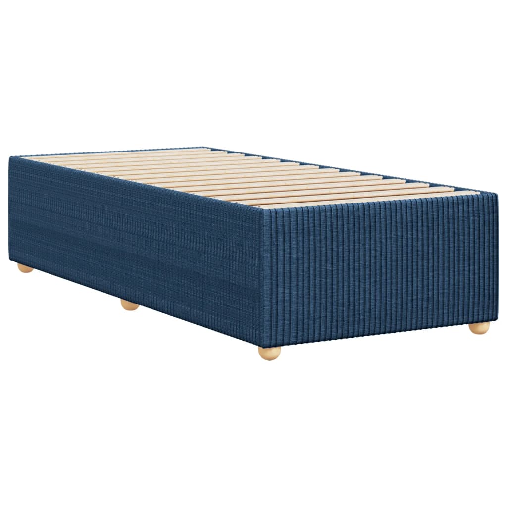 Cadre de lit sans matelas bleu 90x190 cm tissu