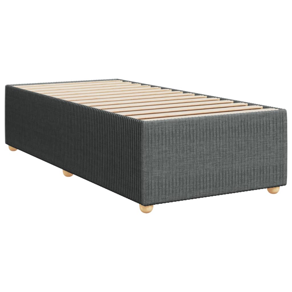 Cadre de lit sans matelas gris foncé 90x200 cm tissu