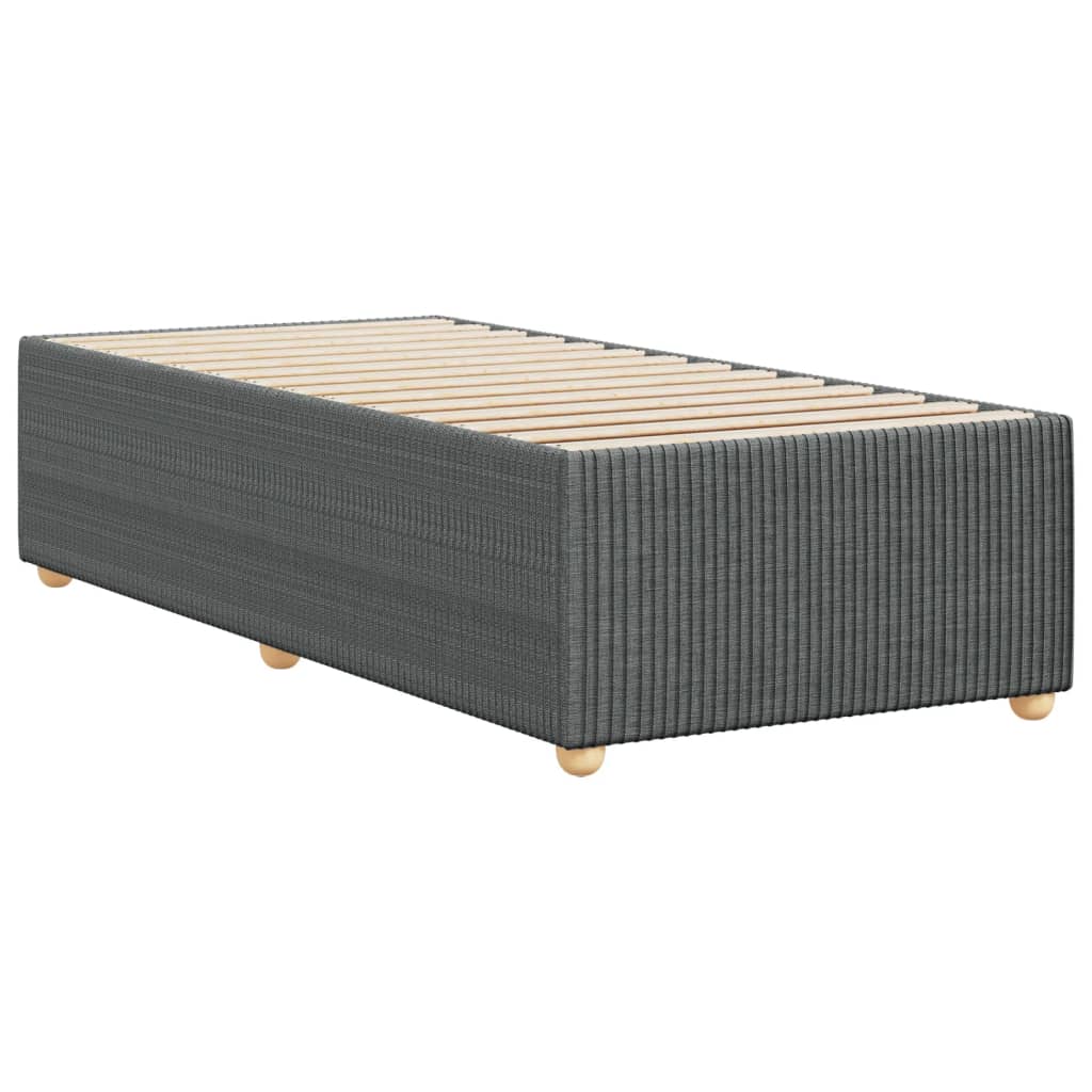 Cadre de lit sans matelas gris foncé 90x200 cm tissu