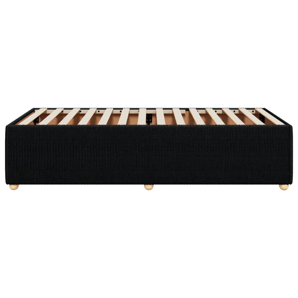 Cadre de lit sans matelas noir 90x200 cm tissu