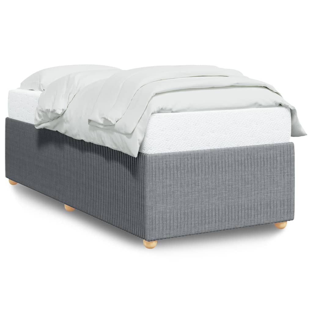 Cadre de lit sans matelas gris clair 100x200 cm tissu