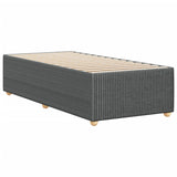 Cadre de lit sans matelas gris foncé 100x200 cm tissu