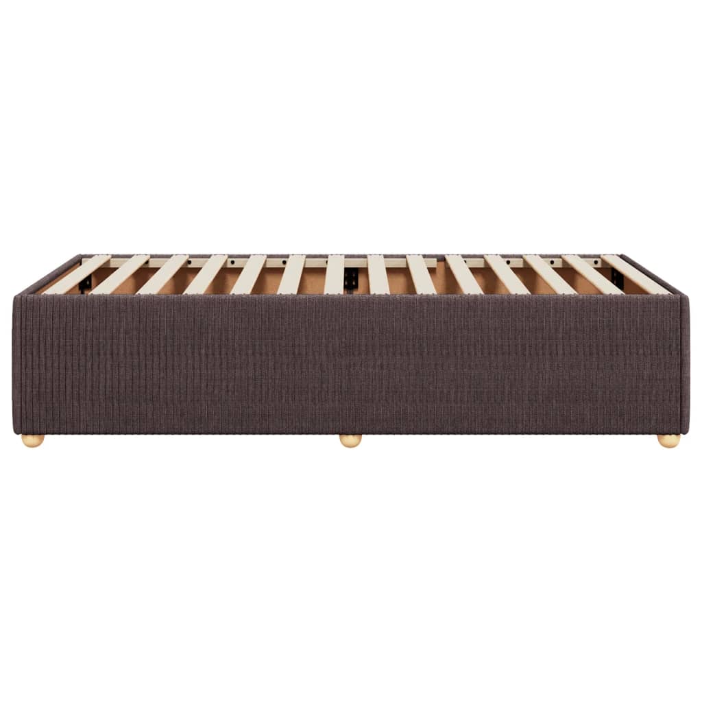 Cadre de lit sans matelas marron foncé 100x200 cm tissu