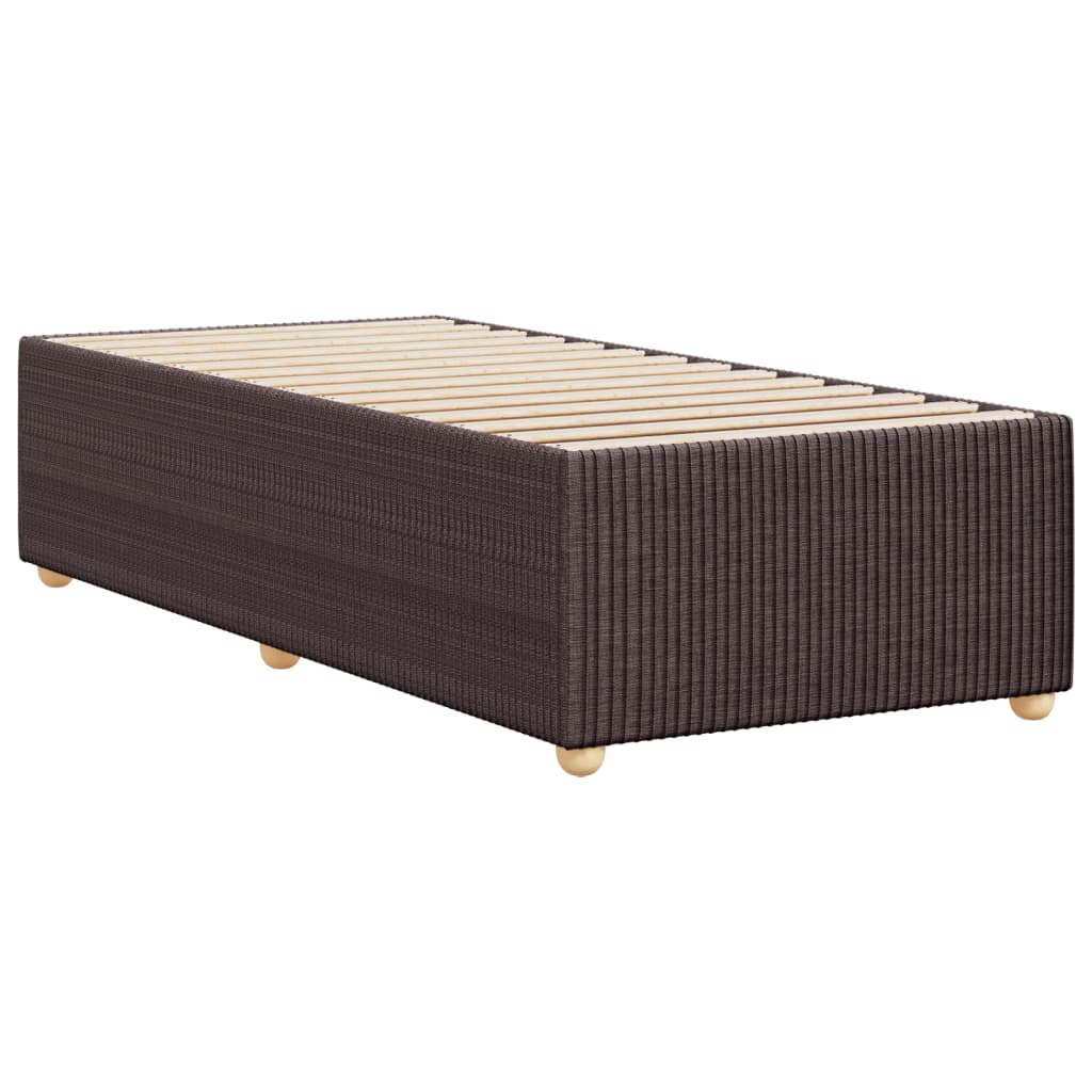 Cadre de lit sans matelas marron foncé 100x200 cm tissu