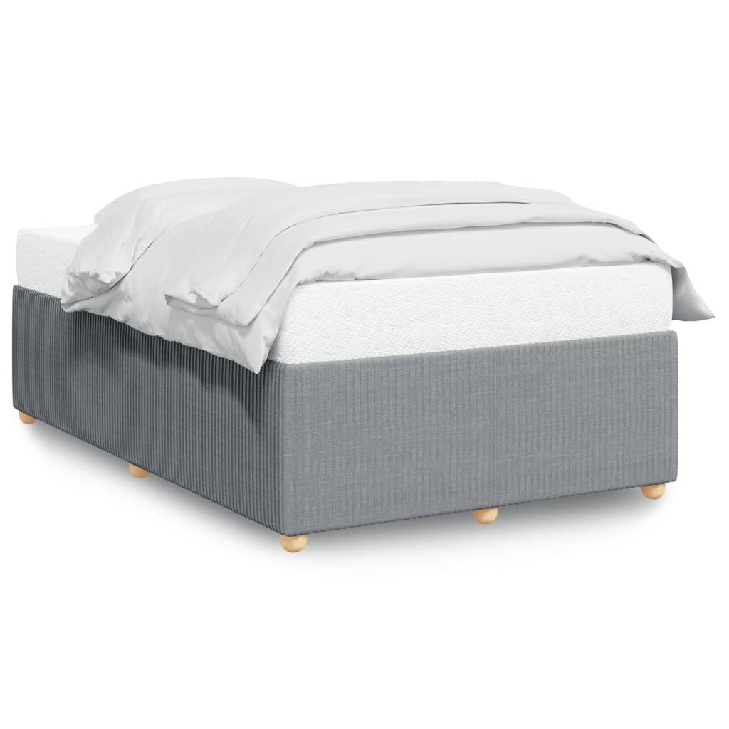 Cadre de lit sans matelas gris clair 120x190 cm tissu