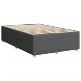 Cadre de lit sans matelas gris foncé 120x190 cm tissu