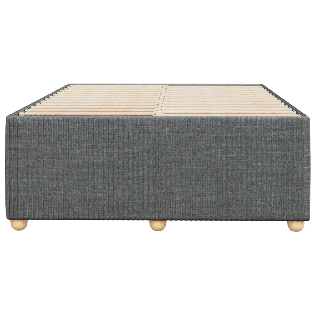 Cadre de lit sans matelas gris foncé 120x190 cm tissu