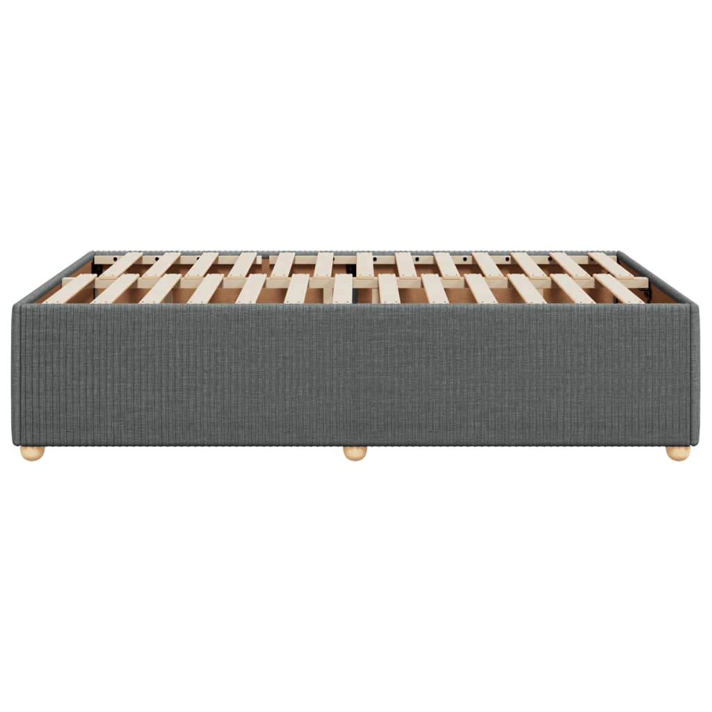 Cadre de lit sans matelas gris foncé 120x190 cm tissu