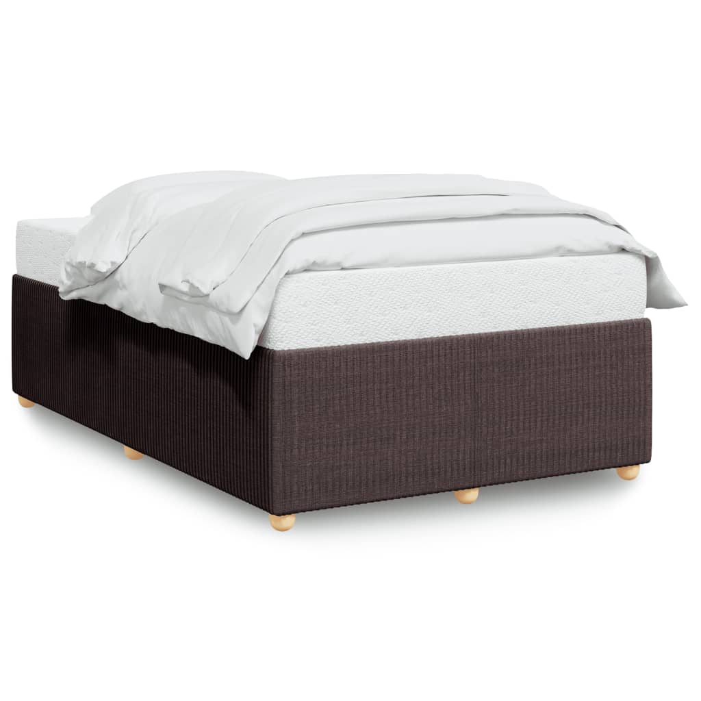 Cadre de lit sans matelas marron foncé 120x190 cm tissu