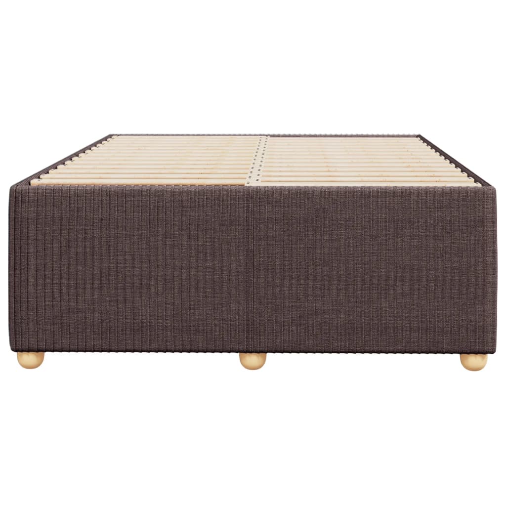 Cadre de lit sans matelas marron foncé 120x190 cm tissu