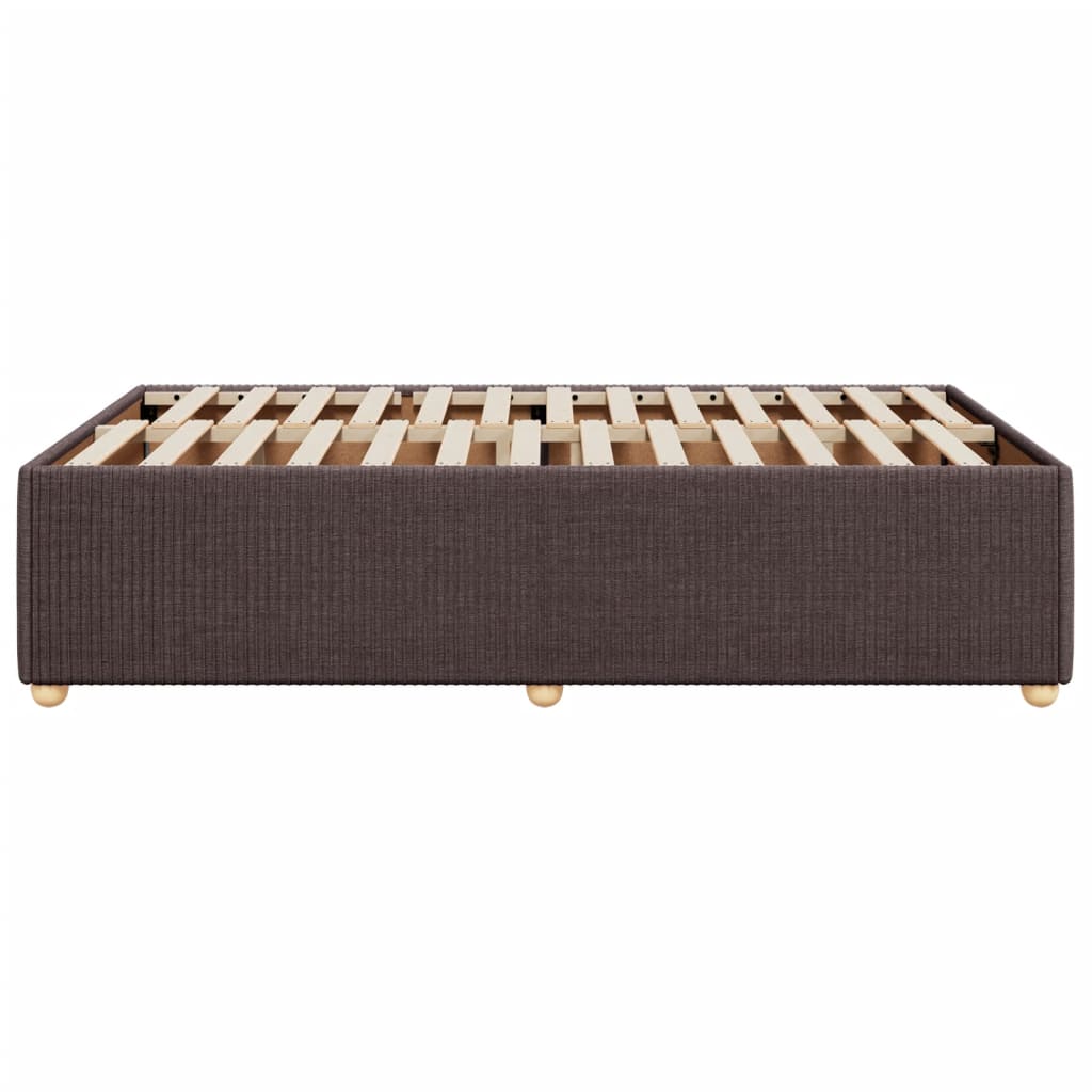 Cadre de lit sans matelas marron foncé 120x190 cm tissu