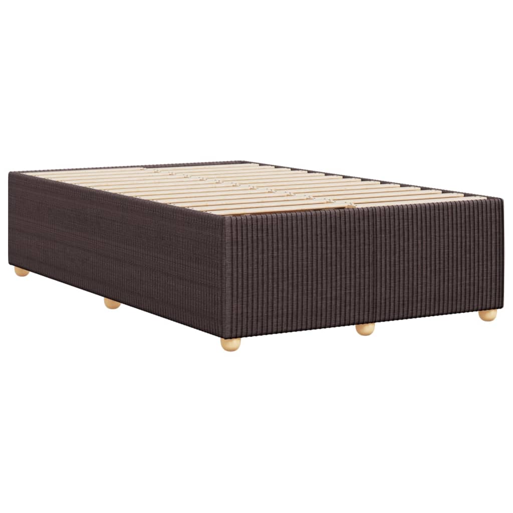 Cadre de lit sans matelas marron foncé 120x190 cm tissu