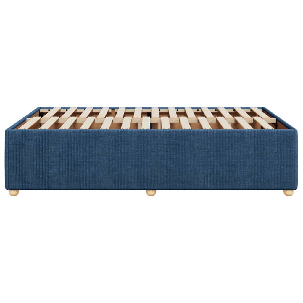 Cadre de lit sans matelas bleu 120x190 cm tissu