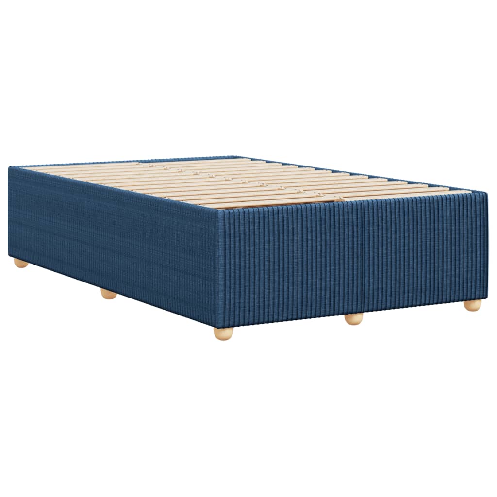 Cadre de lit sans matelas bleu 120x190 cm tissu