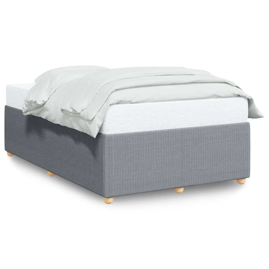 Cadre de lit sans matelas gris clair 120x200 cm tissu