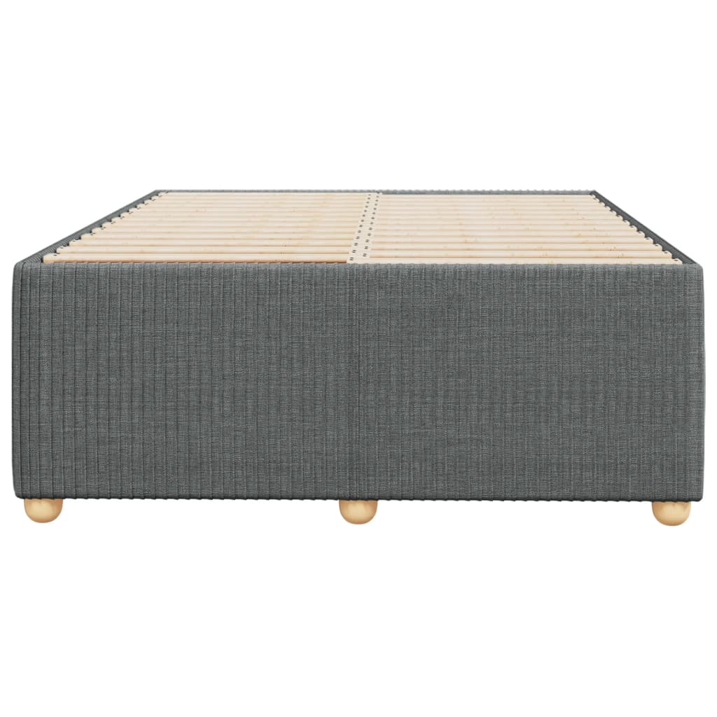 Cadre de lit sans matelas gris foncé 120x200 cm tissu