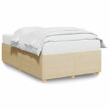 Cadre de lit sans matelas crème 120x200 cm tissu