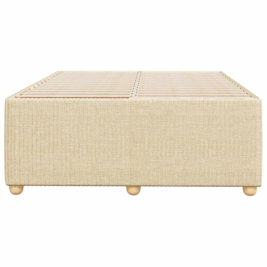 Cadre de lit sans matelas crème 120x200 cm tissu