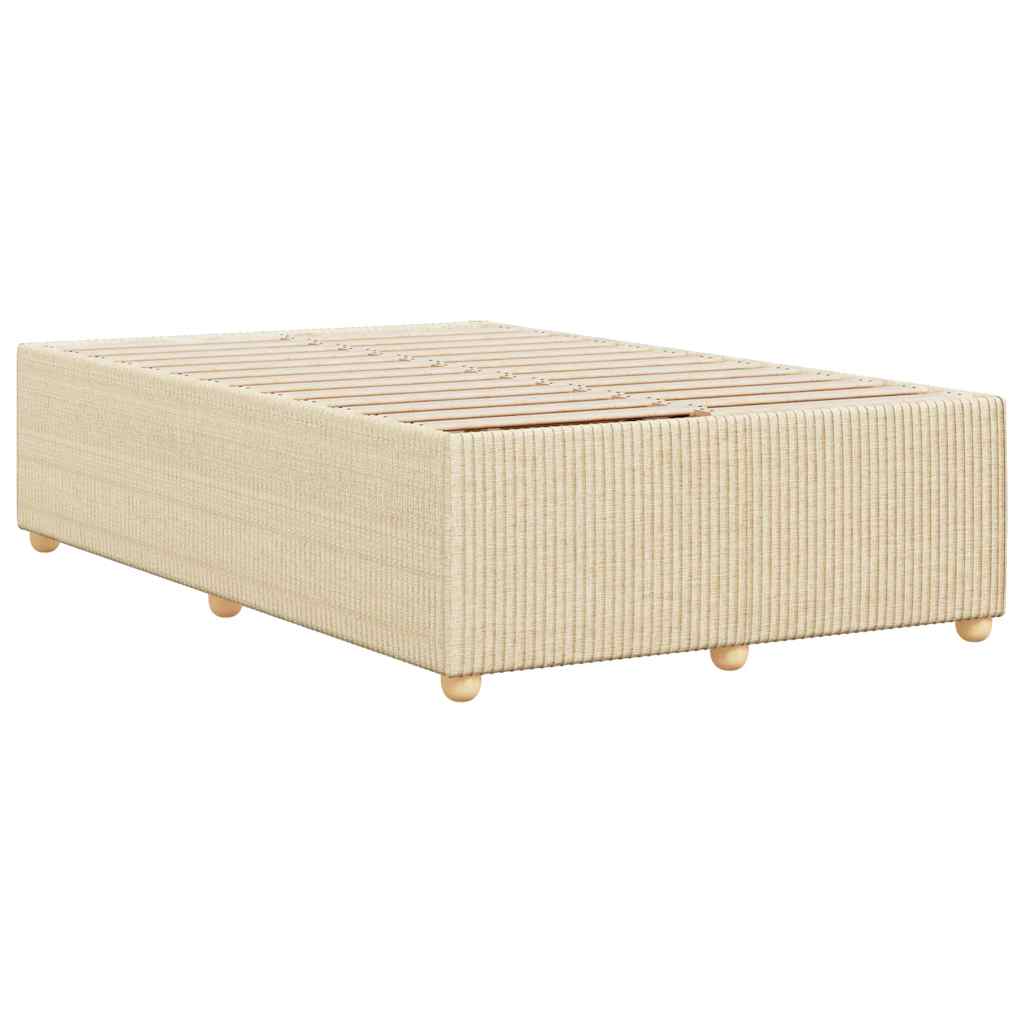 Cadre de lit sans matelas crème 120x200 cm tissu