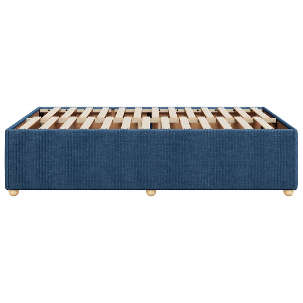 Cadre de lit sans matelas bleu 120x200 cm tissu