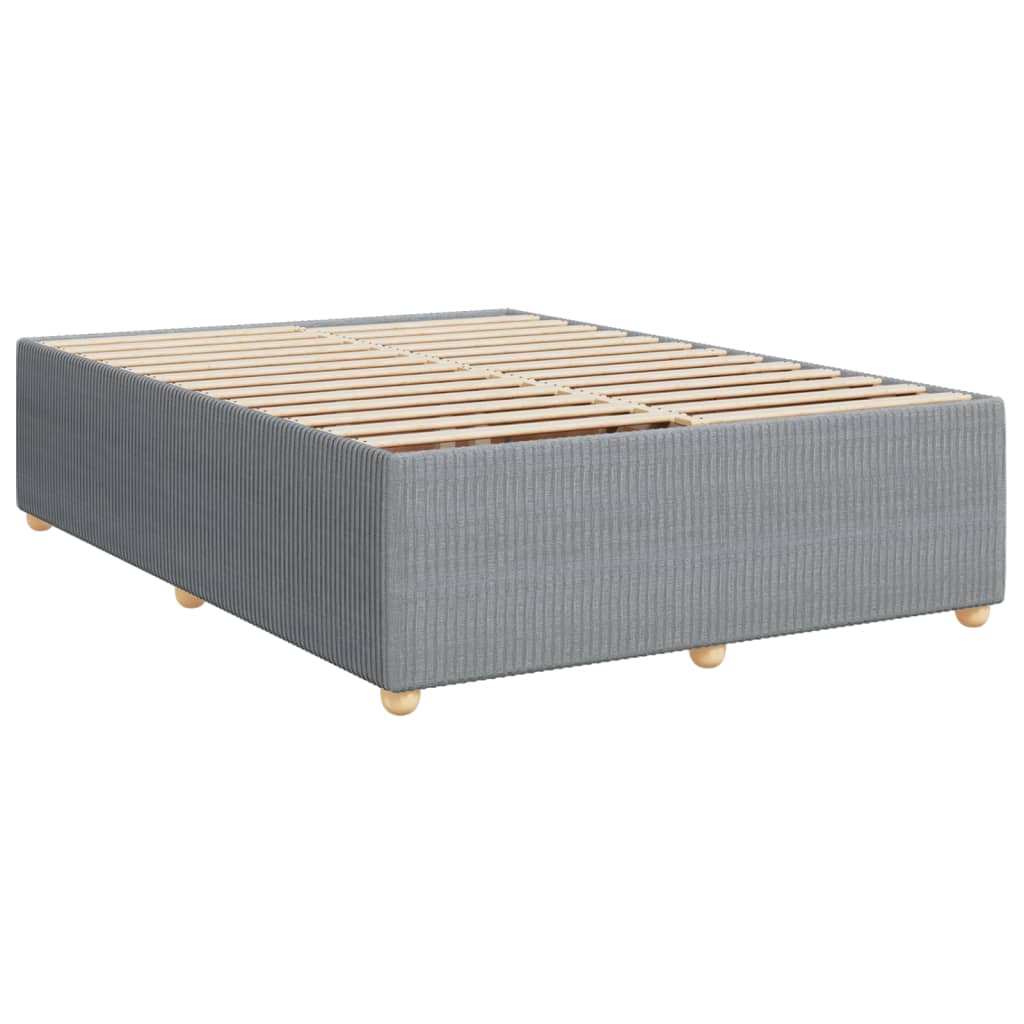 Cadre de lit sans matelas gris clair 140x190 cm tissu