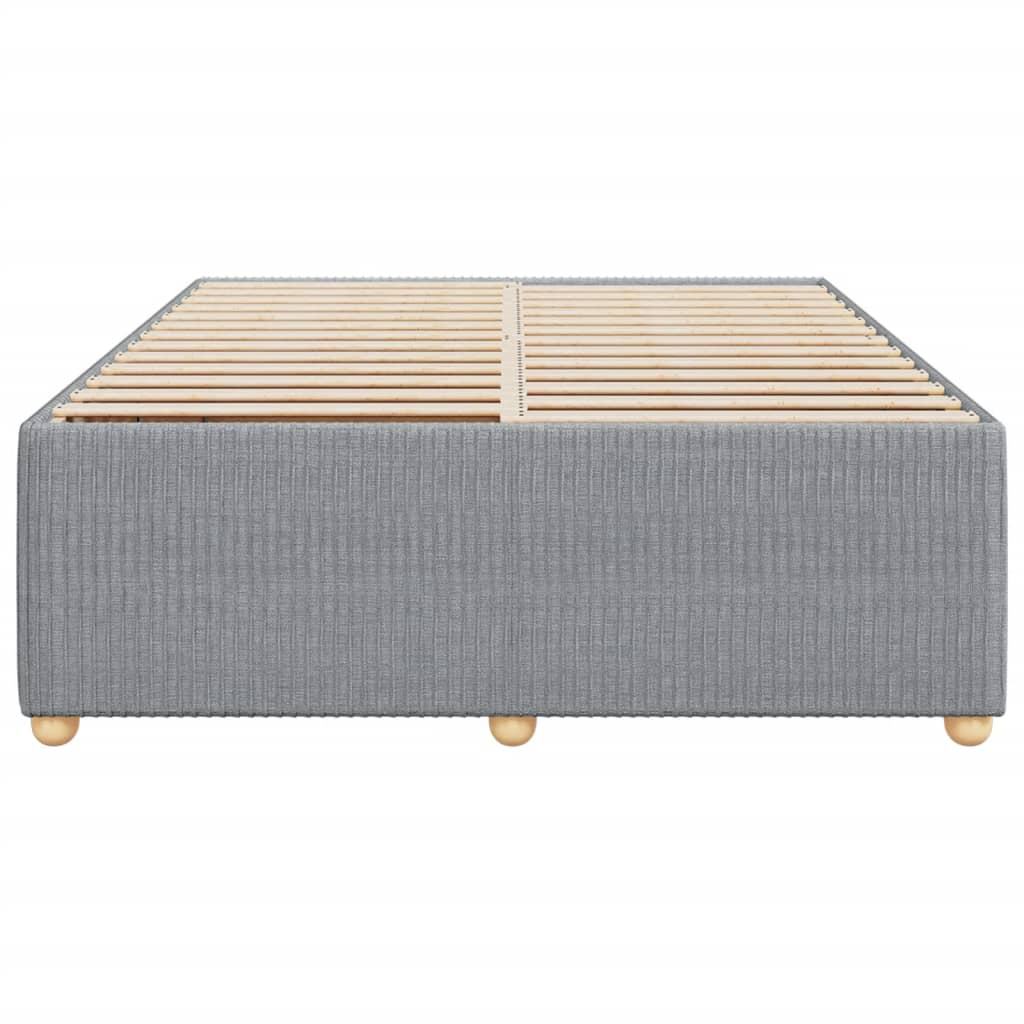 Cadre de lit sans matelas gris clair 140x190 cm tissu