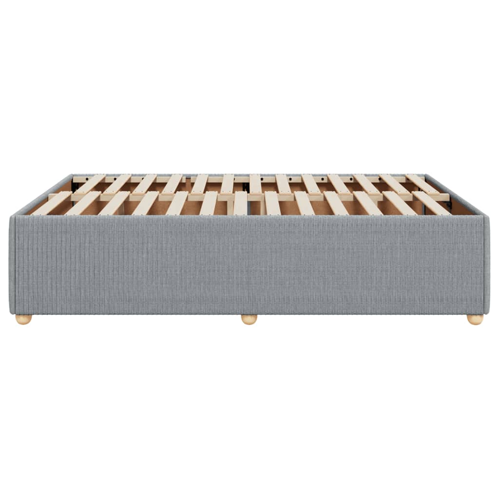 Cadre de lit sans matelas gris clair 140x190 cm tissu