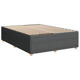 Cadre de lit sans matelas gris foncé 140x190 cm tissu