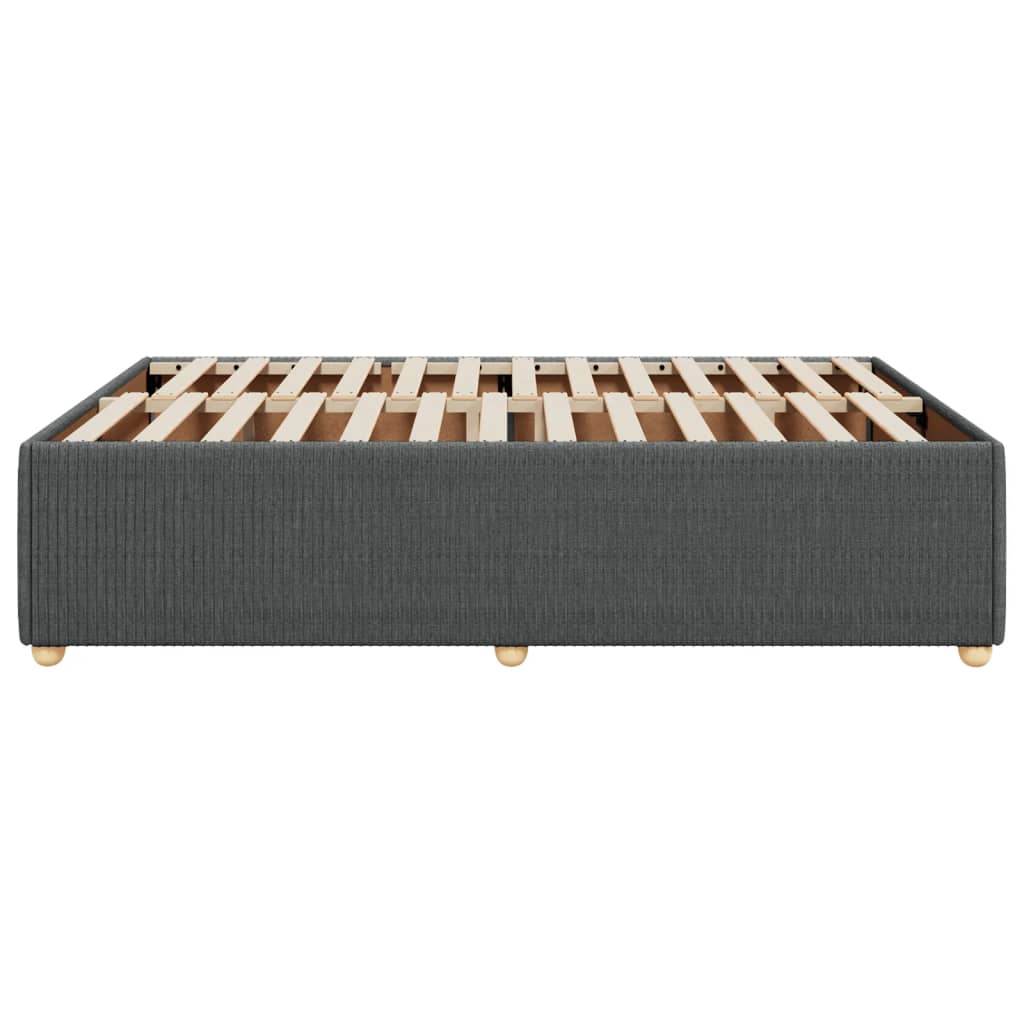 Cadre de lit sans matelas gris foncé 140x190 cm tissu