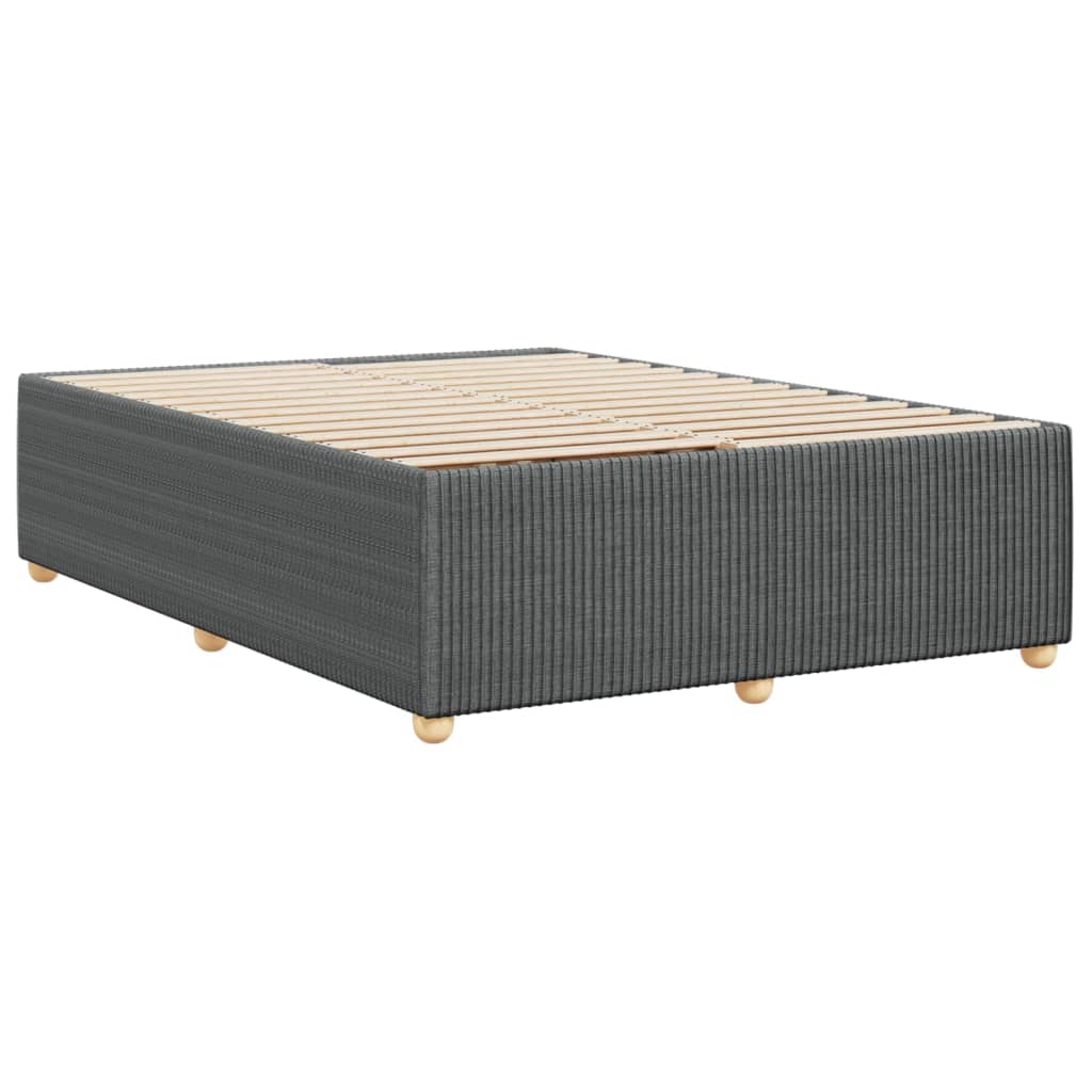 Cadre de lit sans matelas gris foncé 140x190 cm tissu