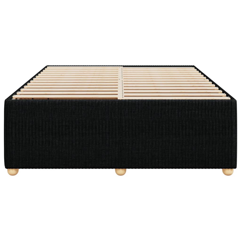 Cadre de lit sans matelas noir 140x190 cm tissu