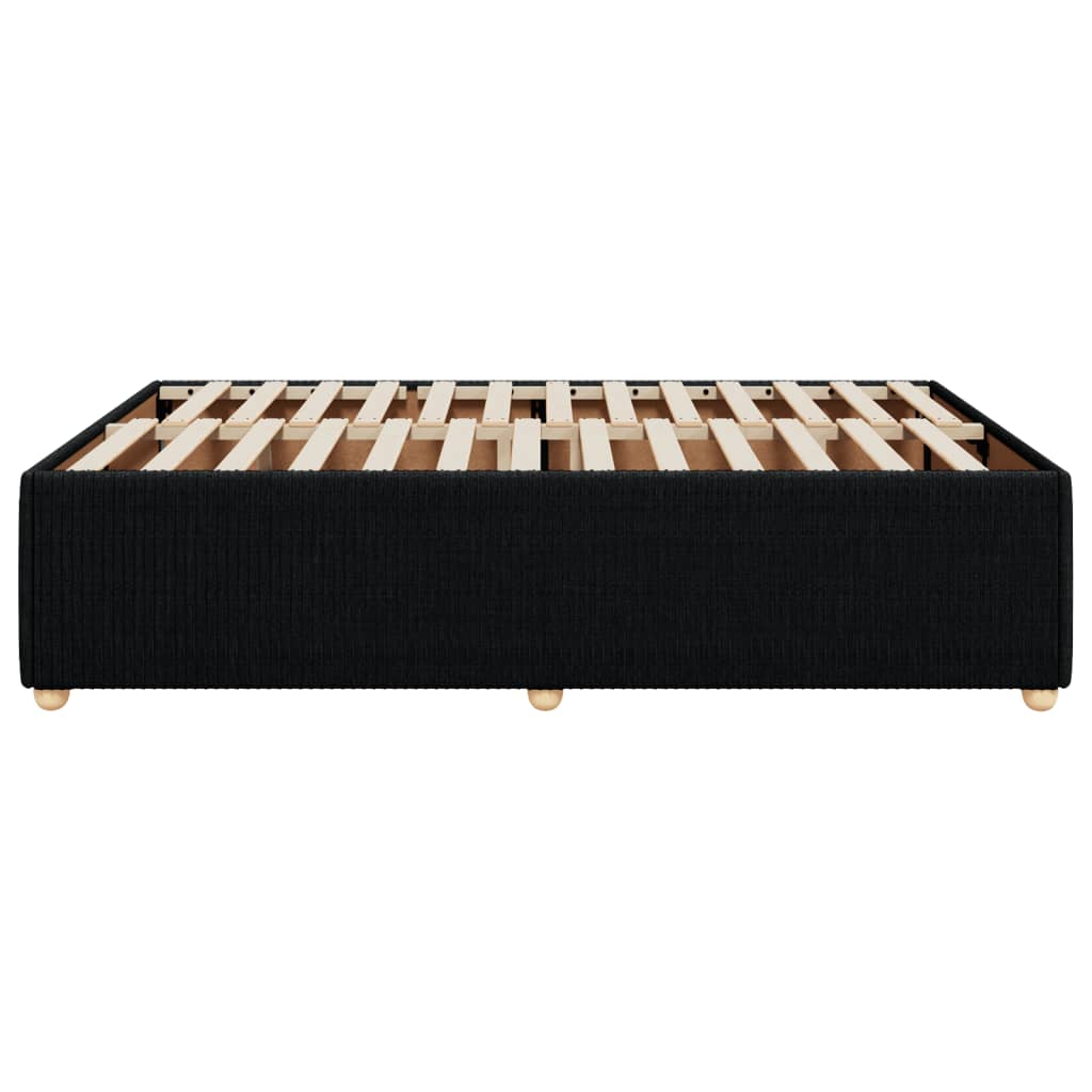 Cadre de lit sans matelas noir 140x190 cm tissu