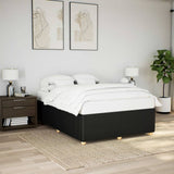 Cadre de lit sans matelas noir 140x190 cm tissu