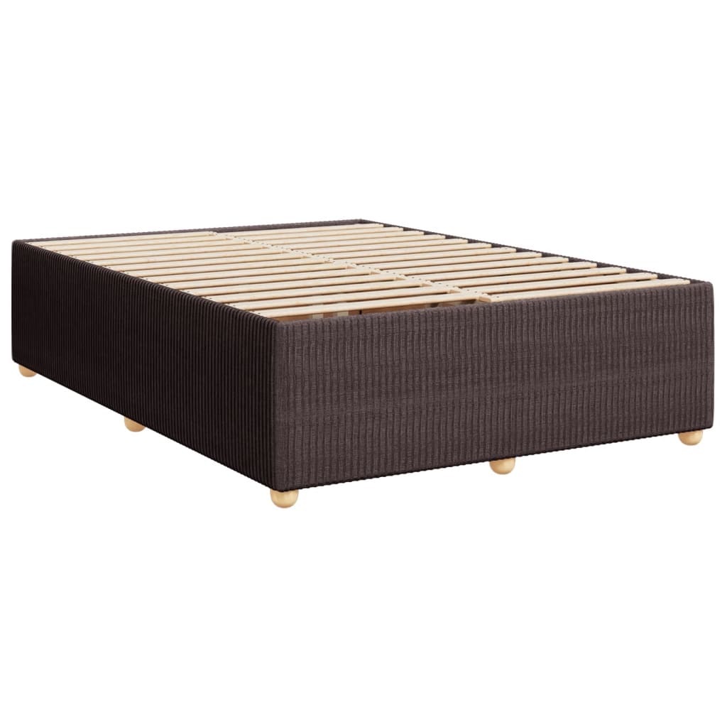 Cadre de lit sans matelas marron foncé 140x190 cm tissu