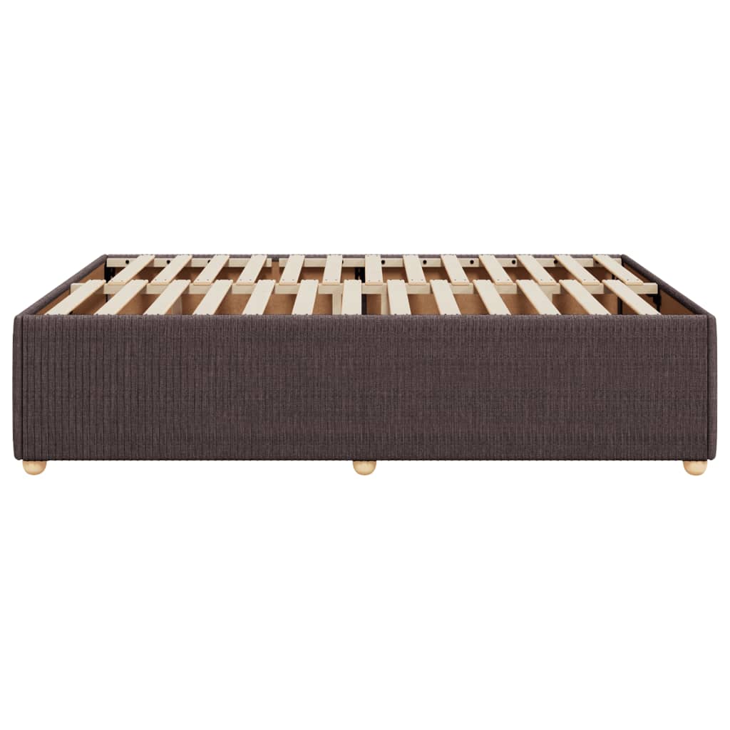 Cadre de lit sans matelas marron foncé 140x190 cm tissu