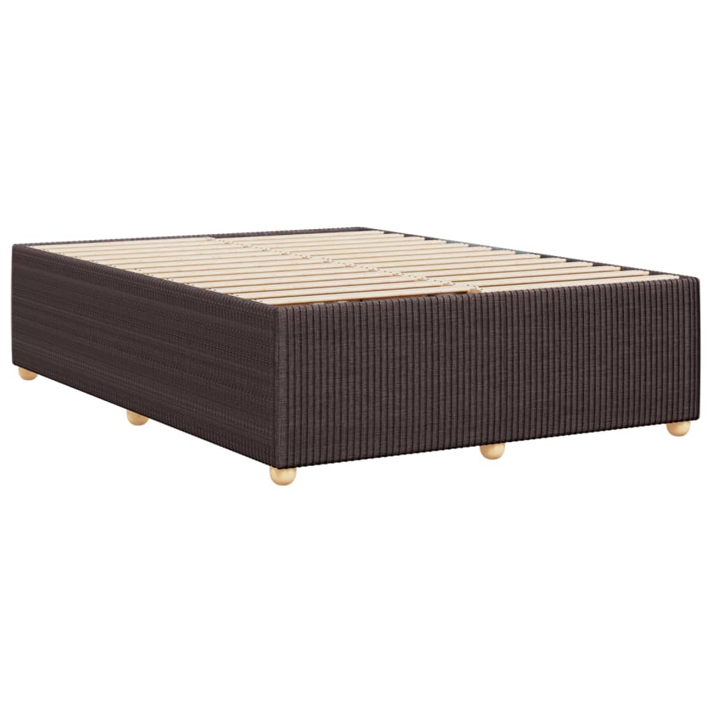 Cadre de lit sans matelas marron foncé 140x190 cm tissu