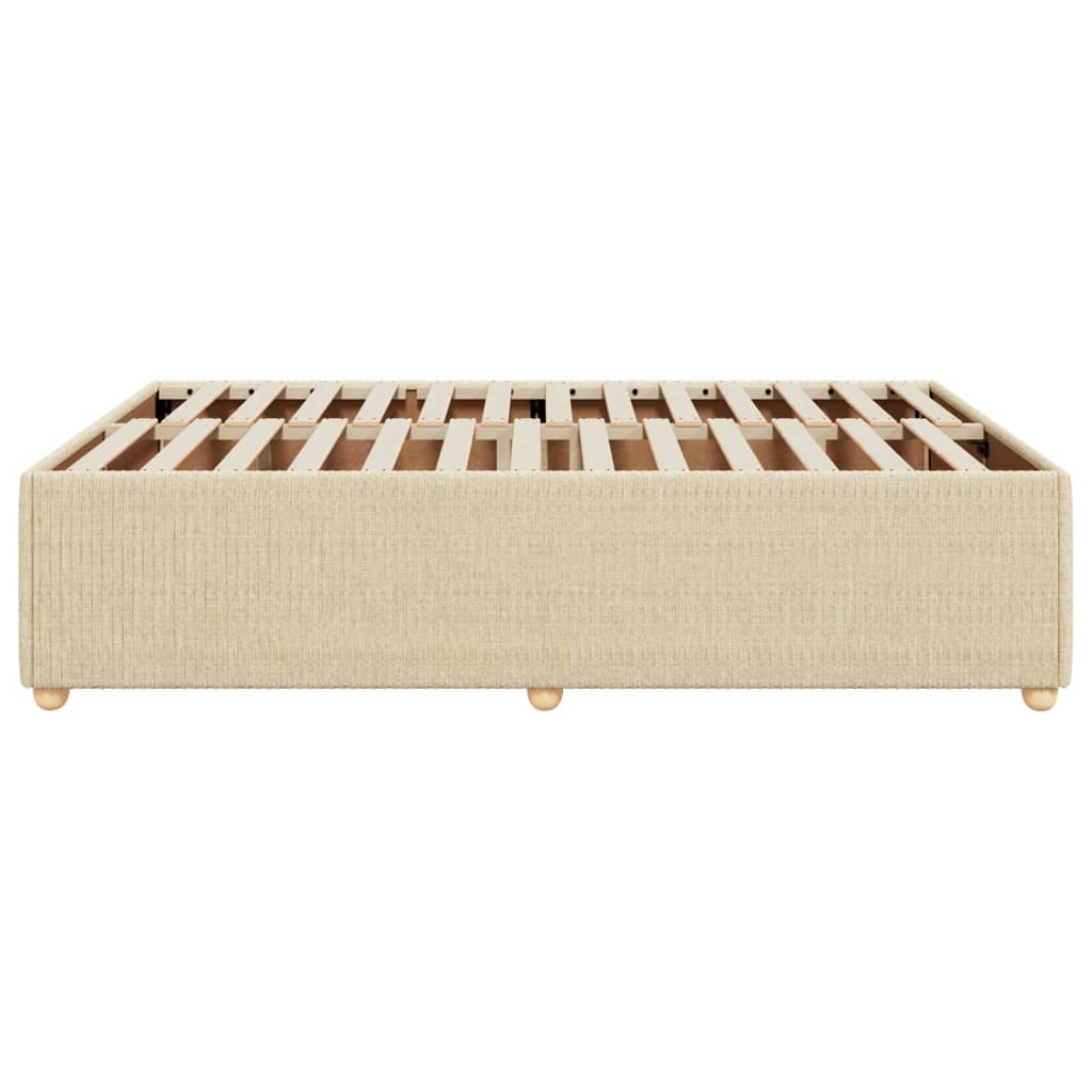 Cadre de lit sans matelas crème 140x190 cm tissu