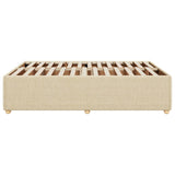 Cadre de lit sans matelas crème 140x190 cm tissu