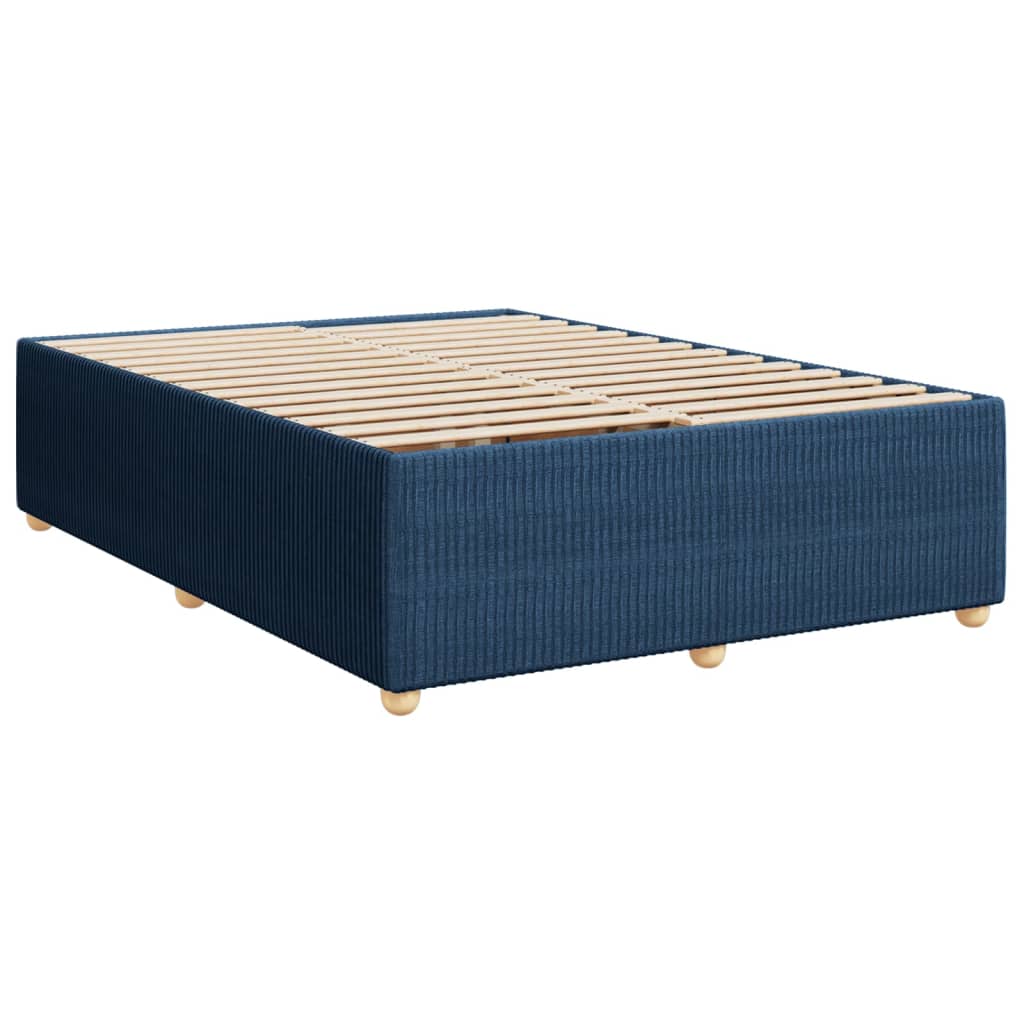 Cadre de lit sans matelas bleu 140x190 cm tissu