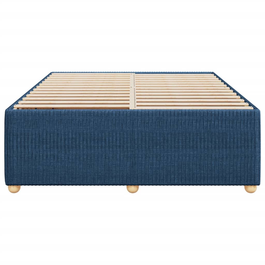 Cadre de lit sans matelas bleu 140x190 cm tissu