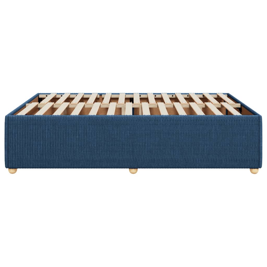 Cadre de lit sans matelas bleu 140x190 cm tissu