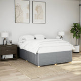 Cadre de lit sans matelas gris clair 140x200 cm tissu