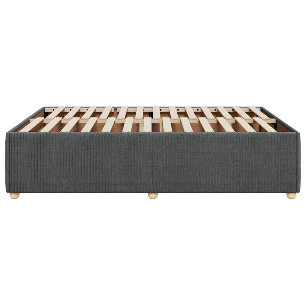 Cadre de lit sans matelas gris foncé 140x200 cm tissu