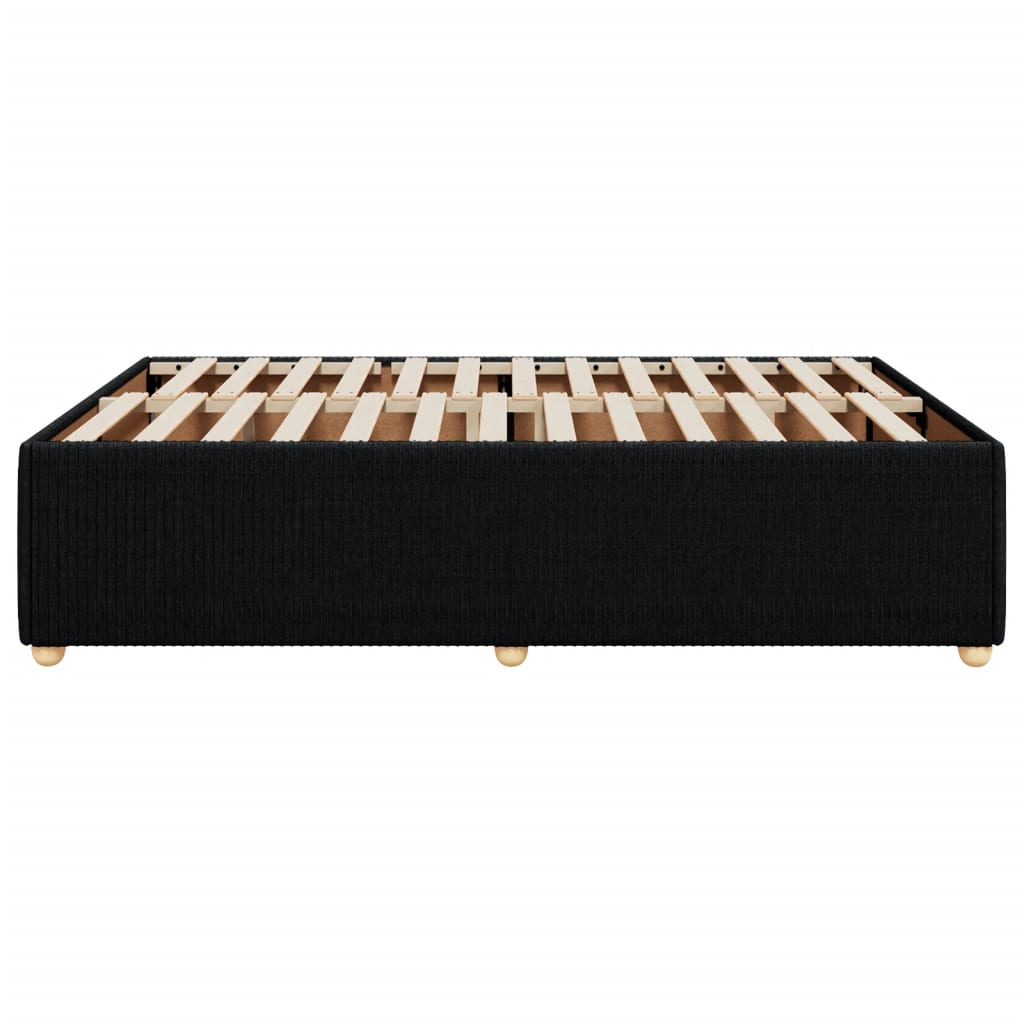 Cadre de lit sans matelas noir 140x200 cm tissu