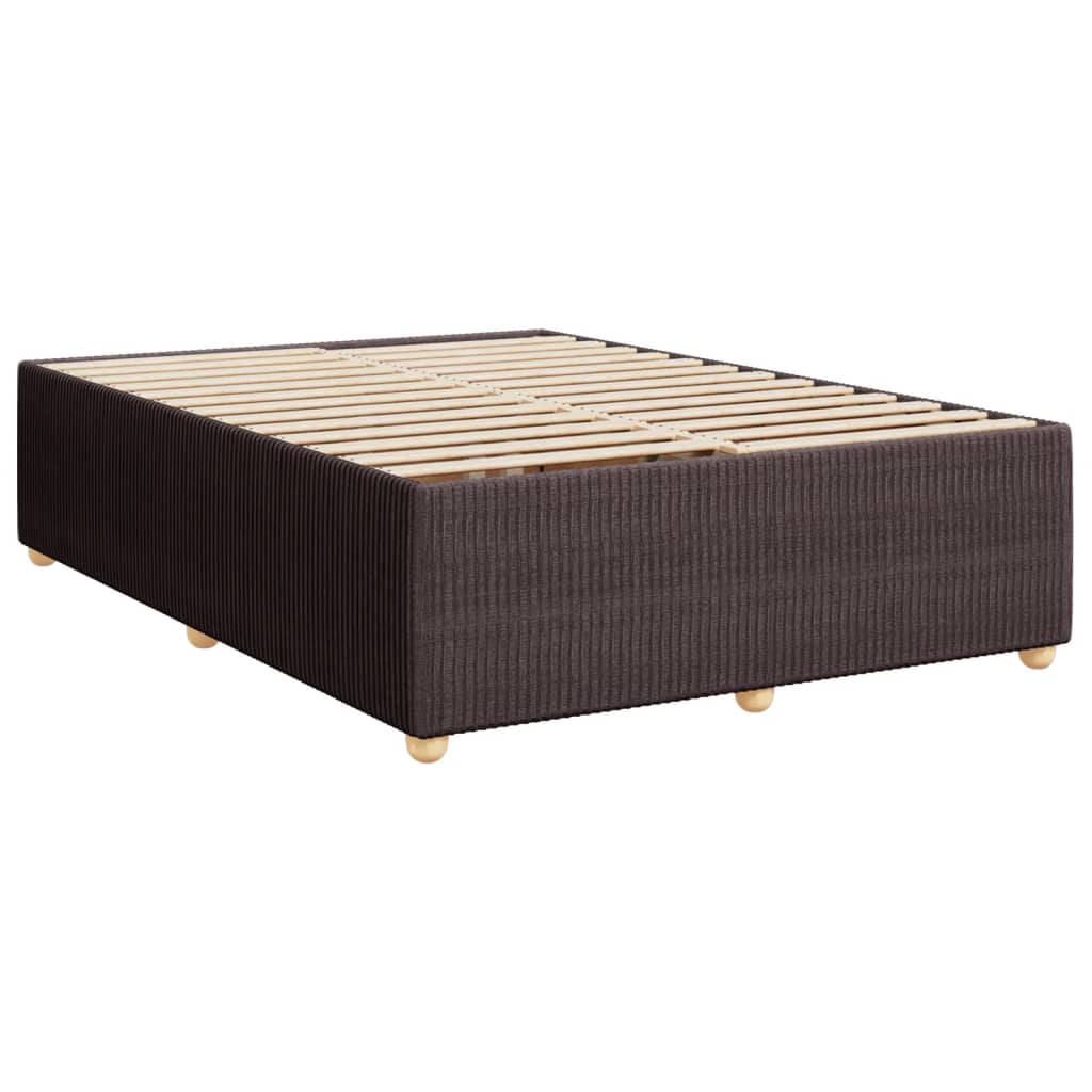 Cadre de lit sans matelas marron foncé 140x200 cm tissu