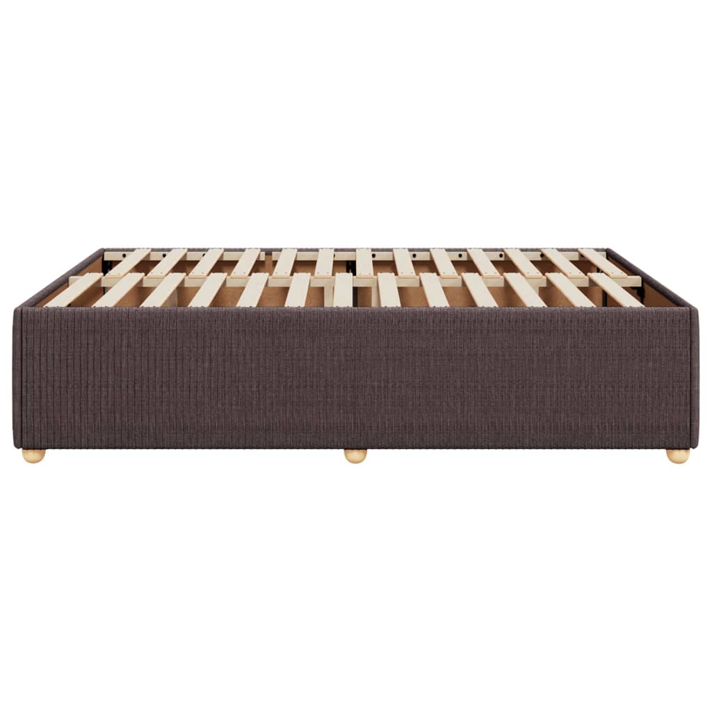 Cadre de lit sans matelas marron foncé 140x200 cm tissu