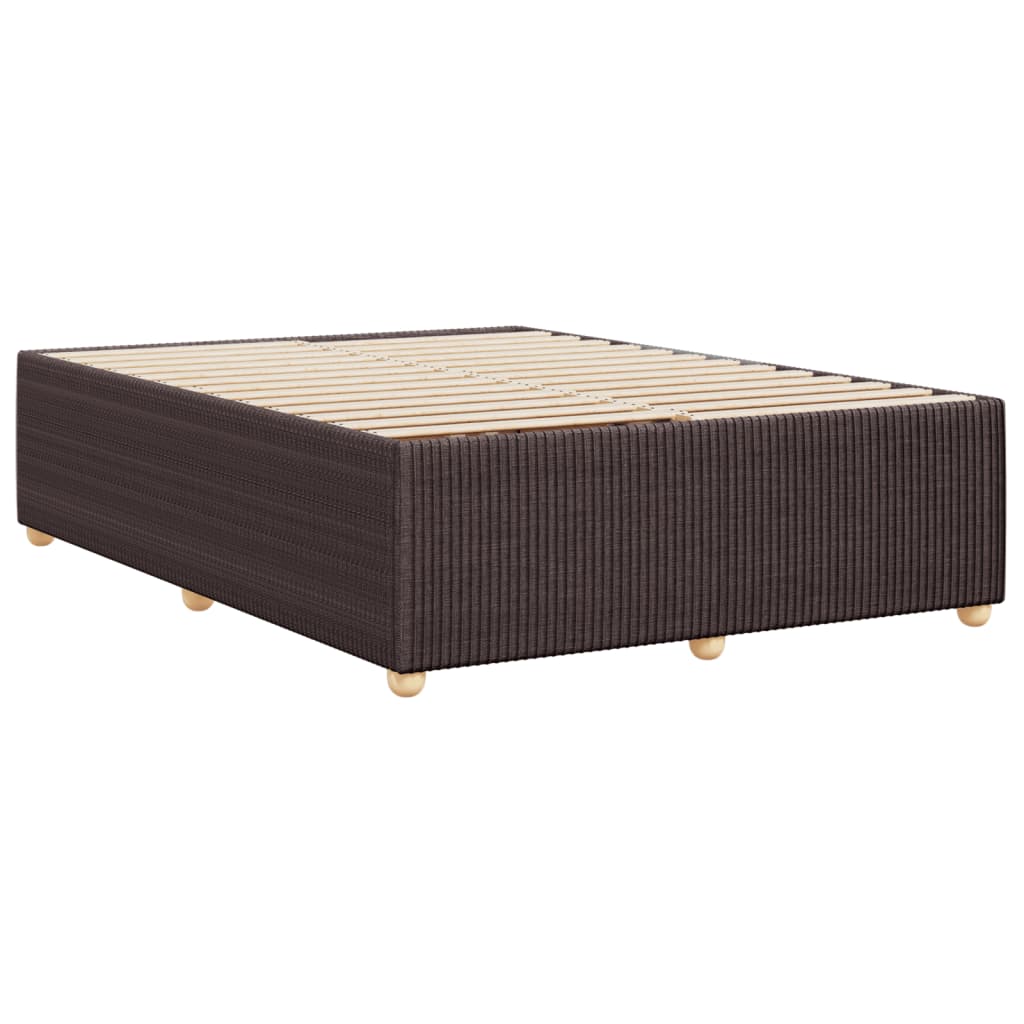 Cadre de lit sans matelas marron foncé 140x200 cm tissu