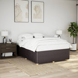 Cadre de lit sans matelas marron foncé 140x200 cm tissu