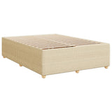 Cadre de lit sans matelas crème 140x200 cm tissu