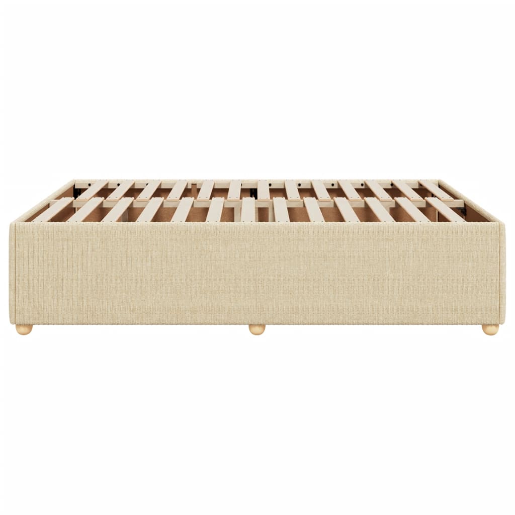 Cadre de lit sans matelas crème 140x200 cm tissu